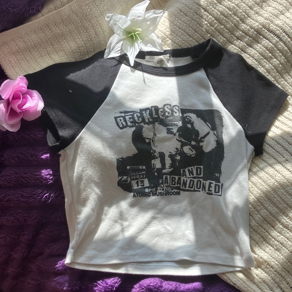 Full Tilt Kids Raglan T-Shirt - Black and White